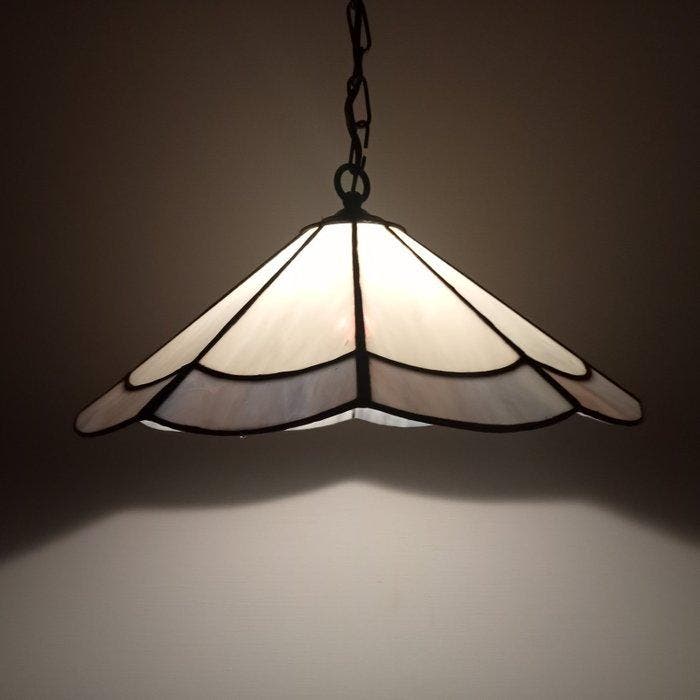 Plafondlamp - Tiffany stijl - Glas-in-lood - 10 zijden, Antiquités & Art, Curiosités & Brocante