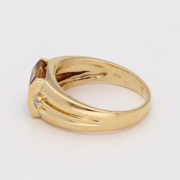 Bague - 18 carats Or jaune - citrine, améthyste, topaze