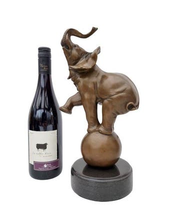 sculptuur, Tumbling Elephant - 35 cm - Brons, Marmer