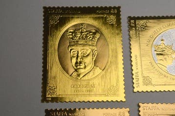 Royaume-Uni. 23k gold foil stamps, 1/100 oz x 4 (Sans prix