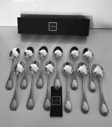 Christofle - Lepel - Set van 12 eetlepels, model Marly -