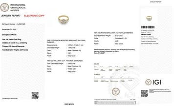 Bague - 18 carats Or jaune - 2.07ct. tw. Diamant (Naturelle)