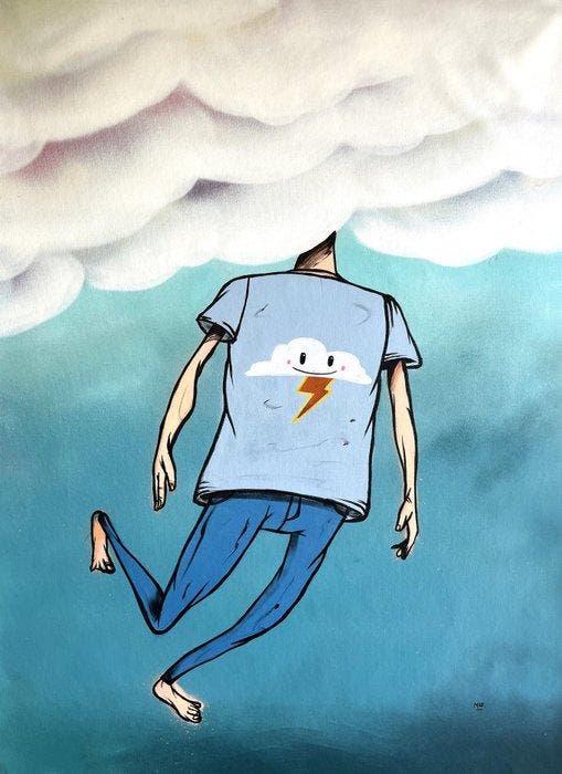 Mar (XX) - Head in the clouds, Antiquités & Art, Art | Objets design