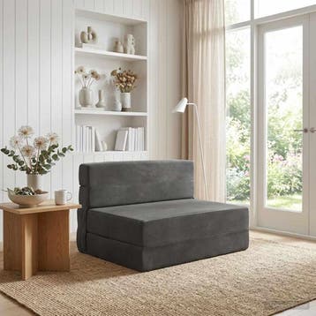 vidaXL Vouwbare Sofa Bed Donkergrijs 100 x 80 x 60 cm Stof, Verzenden, Nieuw