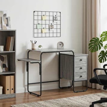 vidaXL Bureau met opslag Grijs Sonoma 120 x 50 x 75 cm, Verzenden, Nieuw