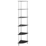vidaXL Kastje 6-laags 30x30x160 cm gehard glas zwart, Verzenden, Nieuw