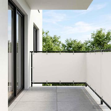 vidaXL Balkonscherm 1,5 x 15 m Stof met PU-coating Wit, Verzenden