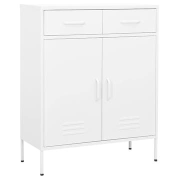 vidaXL Opbergkast 80x35x101,5 cm staal wit, Huis en Inrichting, Verzenden, Nieuw