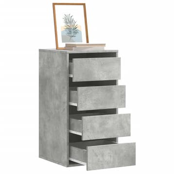 vidaXL Ladekast 40x41x76 cm bewerkt hout betongrijs, Verzenden
