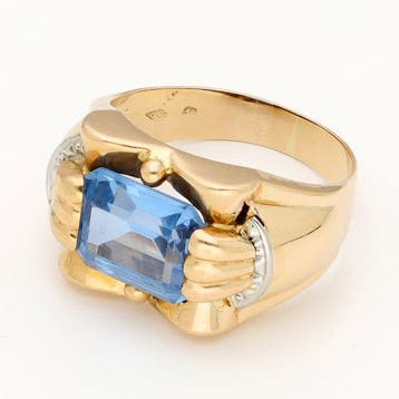 Ring - 18 karaat Geel goud, Witgoud, Nieuw