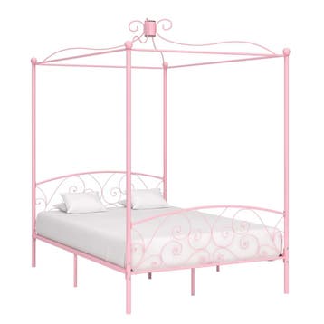 vidaXL Hemelbedframe metaal roze 140x200 cm, Verzenden, Nieuw