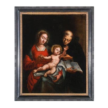Scuola genovese (XVII) - Madonna col Bambino e San Nicola da