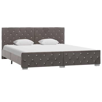 vidaXL Bedframe fluweel grijs 180x200 cm, Verzenden