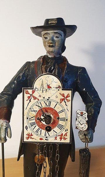 Klokkenmannetje tafelklok - - Legering - 1940-1950