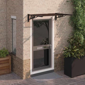 vidaXL Deurluifel 122x90 cm polycarbonaat zwart, Verzenden, Nieuw