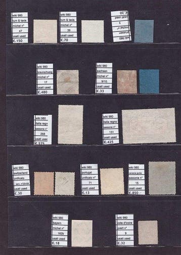 Monde 1850 - Belle collection de timbres-poste mondiaux, au