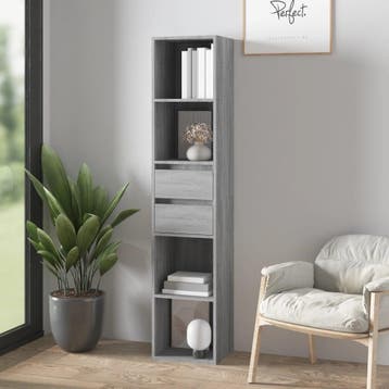 vidaXL Boekenkast 36x30x171 cm bewerkt hout grijs sonoma, Verzenden