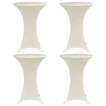 vidaXL Statafelhoes 4 st stretch Ø70 cm crème, Verzenden, Nieuw