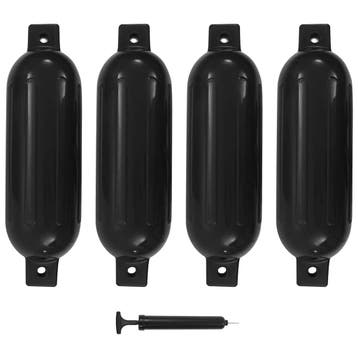 vidaXL Bootstootkussens 4 st 51x14 cm PVC zwart, Verzenden, Nieuw
