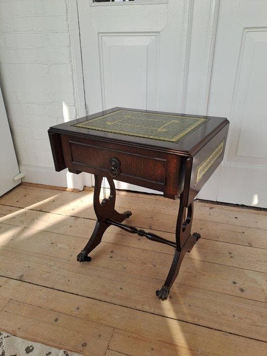 Dressoir - Groene lederen top met reliëf - Vintage, Antiek en Kunst, Curiosa en Brocante