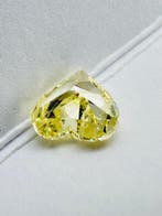 1 pcs Diamant (Natuurlijk gekleurd) - 0.88 ct - Hart - Fancy, Nieuw