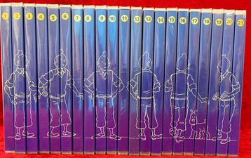 Kuifje 1-21 - Kuifje en DVD, met bijbehorende boekjes in een, Nieuw