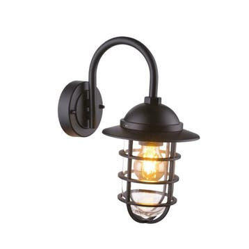 Wandlamp - Zwart - Glas / Metaal - E27 fitting | Canberra, Verzenden