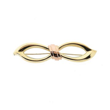 Bicolor gouden broche, Handtassen en Accessoires, Broches, Ophalen of Verzenden, Gebruikt, Goud, Goud