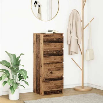 vidaXL Dressoir 37,5x35x99 cm spaanplaat oud hout, Verzenden, Nieuw