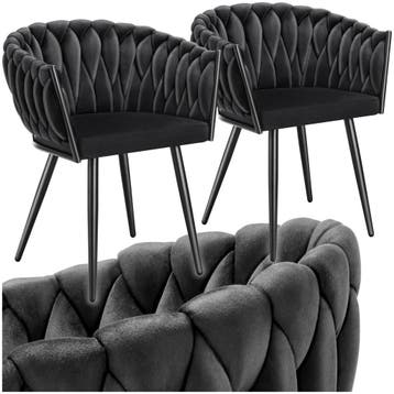Set eetkamerstoelen Astano fluweel, knoopdesign, Verzenden, Nieuw