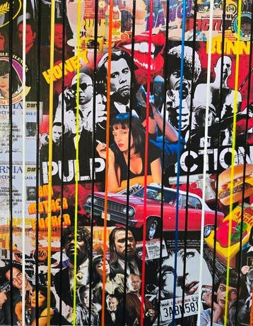 Elmago - Pulp fiction iconic film 4 codebarre (large)