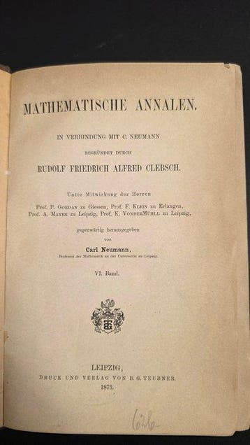 Carl Neumann - Mathematische Annalen - 1873-1874