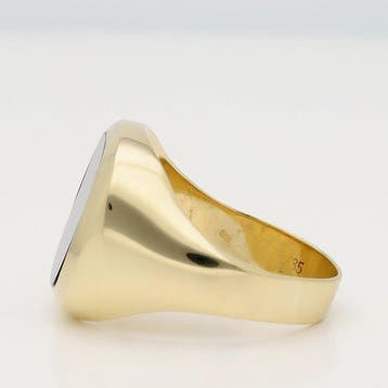 Ring - 14 karaat Geel goud - Onyx