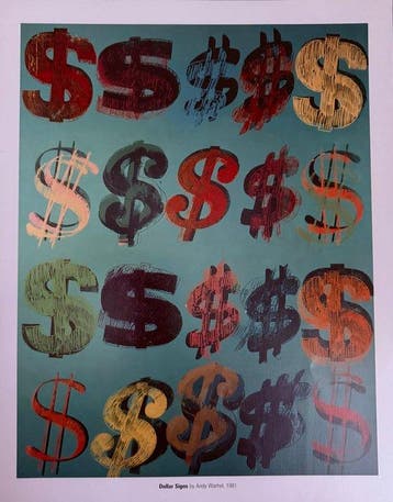 Andy Warhol - “Dollar Signs by Andy Warhol, 1981”., Antiek en Kunst