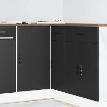 vidaXL Onderkast Lyon bewerkt hout zwart, Verzenden