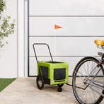 vidaXL Hondenfietstrailer oxford stof en ijzer groen en, Verzenden