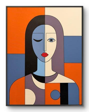 Marcel Mendez - Fragmented Face #102 -XL- ( No reserve ), Antiquités & Art, Art | Peinture | Moderne