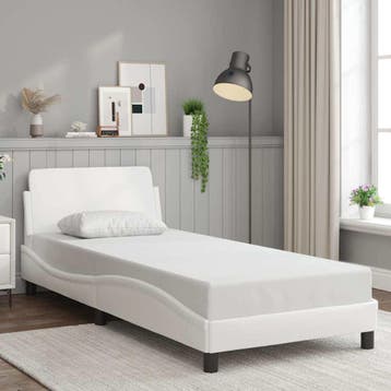 Wit bedframe | -58% Retour deal | Pak nu je kans, Overige materialen, Gebruikt, 90 cm, Eenpersoons