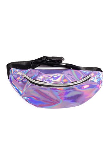 KIMU® Heuptasje Lila Holografisch Klein Crossbody Tasje Irid, Ophalen of Verzenden, Nieuw, Overige kleuren