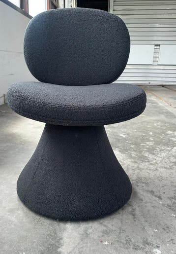 Polspotten Draaibare Stoel Gestoffeerd Blauw Boucle -, Maison & Meubles, Verzenden