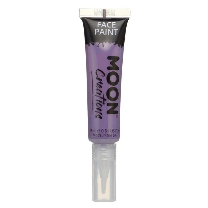 Moon Creations Face Paint with Brush Applicator Purple 15ml, Hobby en Vrije tijd, Feestartikelen, Nieuw, Verzenden