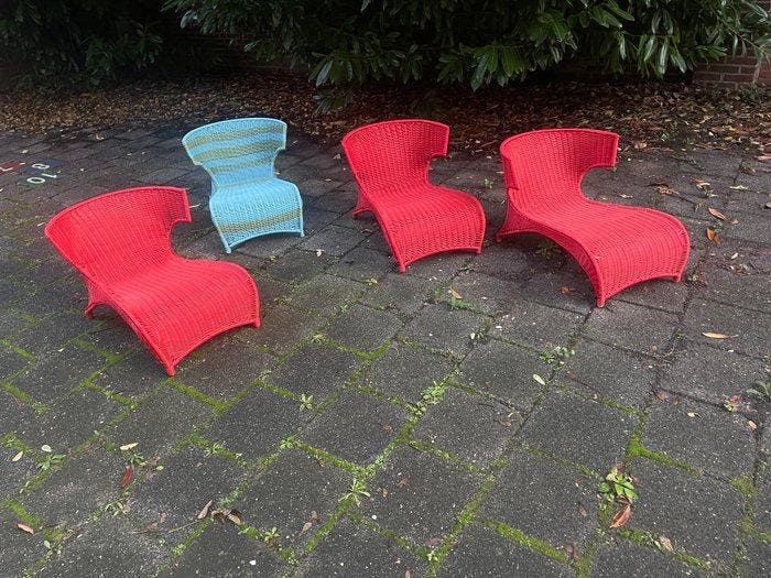 IKEA - Monika Mulder - Lounge stoel (4) - PS Sävö - Rattan -, Antiquités & Art, Antiquités | Meubles | Chaises & Canapés