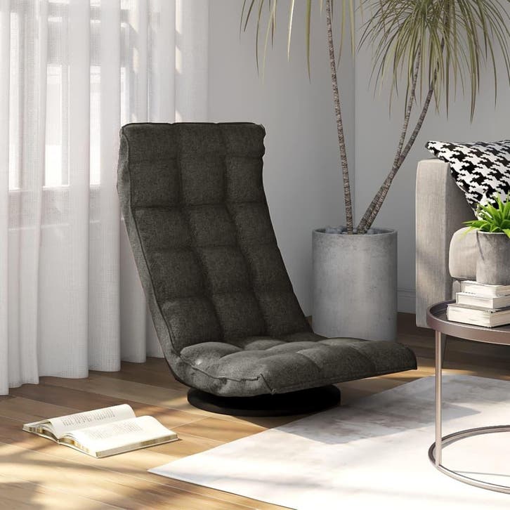 vidaXL Vloerstoel draaibaar stof donkergrijs, Maison & Meubles, Chaises, Envoi