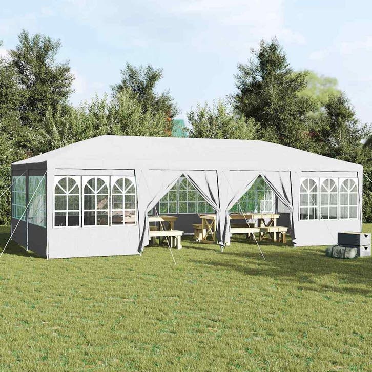 vidaXL Partytent Wit 800 x 400 x 266 cm Polyetheen, Jardin & Terrasse, Tonnelles, Envoi