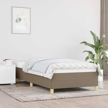 vidaXL Bedframe zonder matras 100x200 cm stof taupe, Verzenden, Nieuw