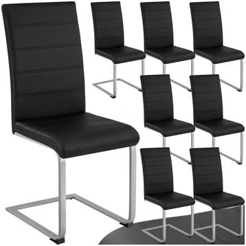 Sledestoelen, kunstleer - zwart, Set van 8, Huis en Inrichting, Stoelen, Verzenden, Nieuw
