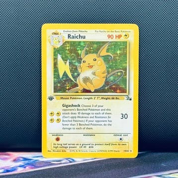Pokémon Card - RAICHU HOLO 14 1ST EDITION - Pokémon, Hobby en Vrije tijd, Nieuw