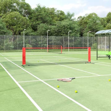 vidaXL Tennisnet 400x100x87 cm polyester zwart en rood, Sports & Fitness, Tennis, Verzenden