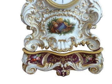 Pendule à balancier - Porcelaine - 1800-1850, 1850-1900, Antiek en Kunst