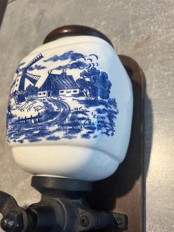 Koffiemolen - Vintage wandkoffiemolen - Decor Delfts Blauw, Antiquités & Art